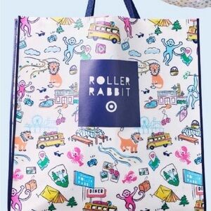 Roller Rabbit Colorful Icon Print Tote - Blue Logo
